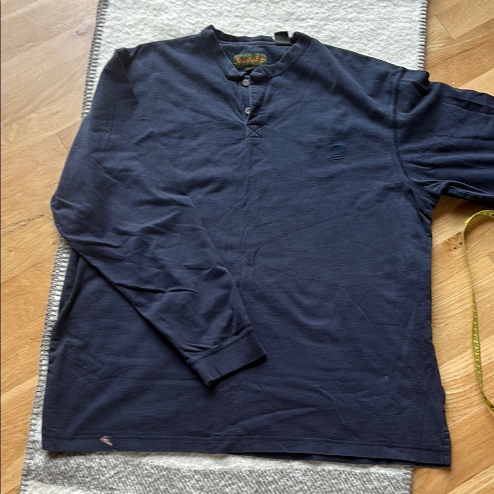 Timberland Men’s 2 Button Long Sleeve Henley XL NAVY